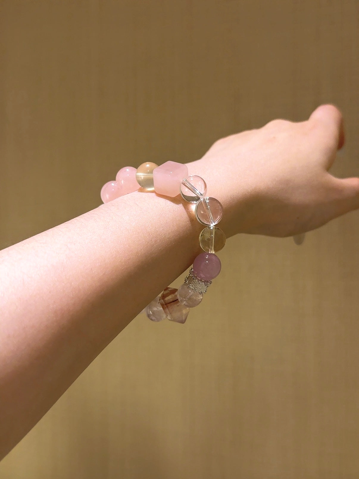 ▫️▪️ Pink crystal multi-treasure double-pointed bracelet